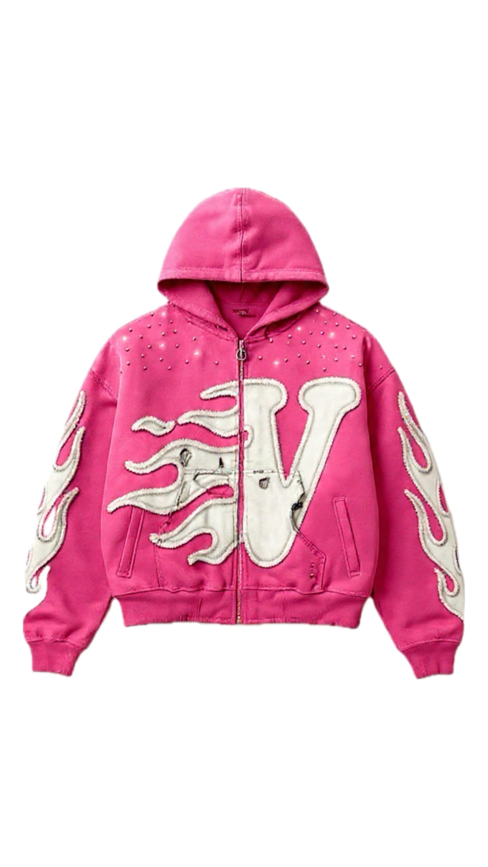 Vir Distressed ZipUp - Pink